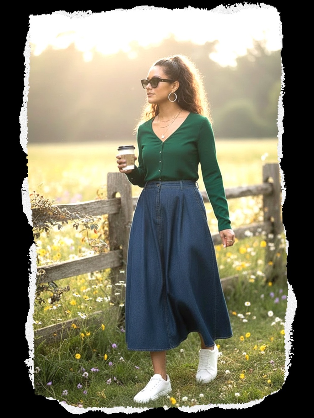 Dark Denim Maxi Skirt - NWT - 20" waist..34.5" length
